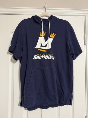 Under Armour Navy Hooded Sweatshirt with White Drawcords